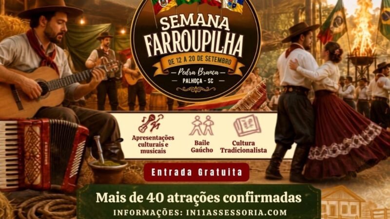 Semana Farroupilha reúne cultura, gastronomia e tradição em Palhoça